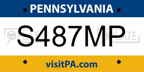 S487MP Pennsylvania License Plate