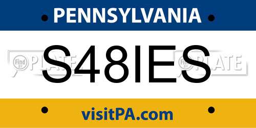S48IES Pennsylvania License Plate