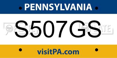 S507GS Pennsylvania License Plate