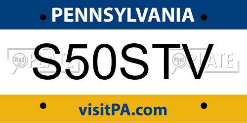 S50STV Pennsylvania License Plate