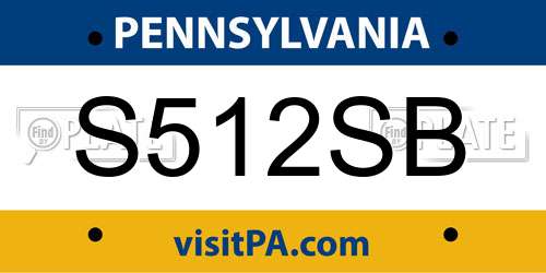 S512SB Pennsylvania License Plate