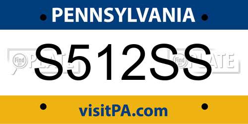 S512SS Pennsylvania License Plate