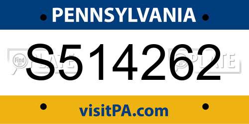 S514262 Pennsylvania License Plate