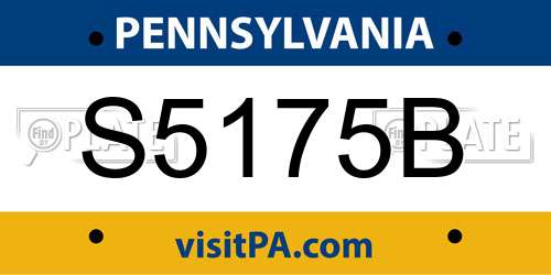 S5175B Pennsylvania License Plate