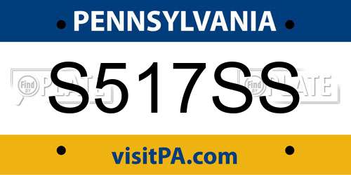 S517SS Pennsylvania License Plate