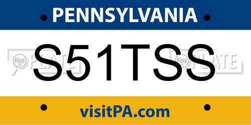 S51TSS Pennsylvania License Plate
