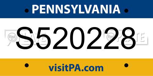 S520228 Pennsylvania License Plate