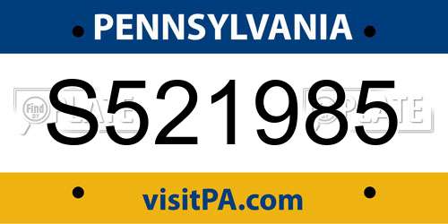 S521985 Pennsylvania License Plate