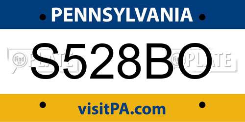 S528BO Pennsylvania License Plate