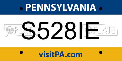 S528IE Pennsylvania License Plate