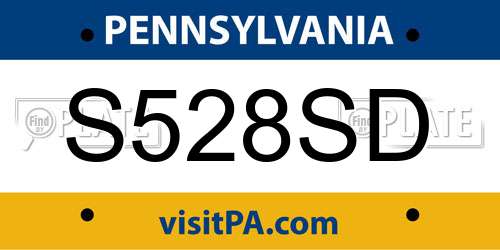 S528SD Pennsylvania License Plate