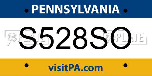 S528SO Pennsylvania License Plate