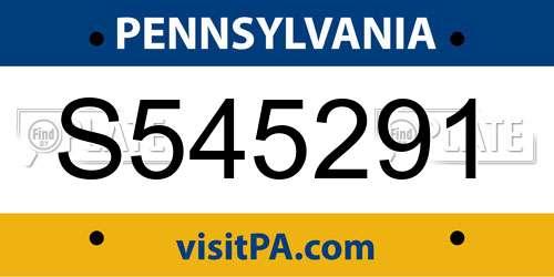 S545291 Pennsylvania License Plate