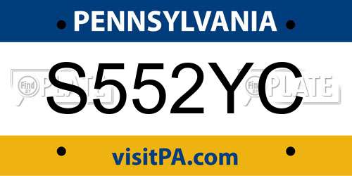 S552YC Pennsylvania License Plate
