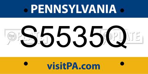 S5535Q Pennsylvania License Plate