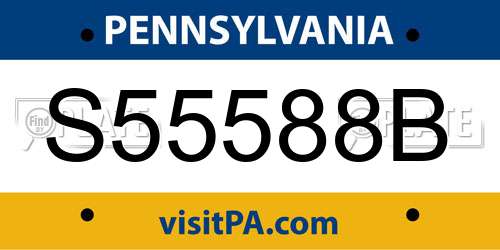 S55588B Pennsylvania License Plate