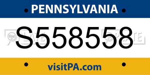 S558558 Pennsylvania License Plate