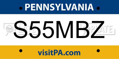 S55MBZ Pennsylvania License Plate