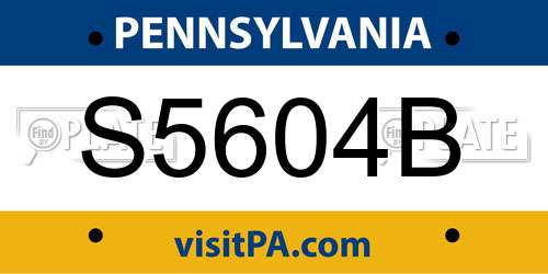 S5604B Pennsylvania License Plate
