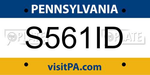 S561ID Pennsylvania License Plate