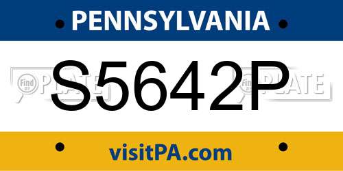 S5642P Pennsylvania License Plate