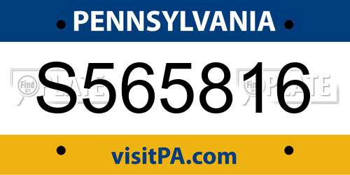 S565816 Pennsylvania License Plate