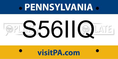 S56IIQ Pennsylvania License Plate