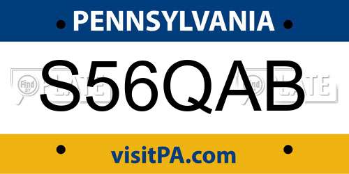 S56QAB Pennsylvania License Plate