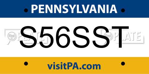 S56SST Pennsylvania License Plate