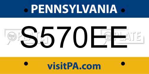 S570EE Pennsylvania License Plate