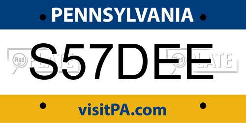 S57DEE Pennsylvania License Plate