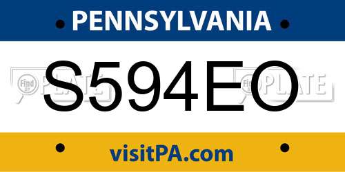 S594EO Pennsylvania License Plate