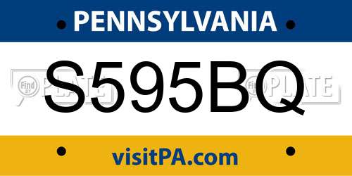 S595BQ Pennsylvania License Plate