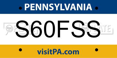 S60FSS Pennsylvania License Plate