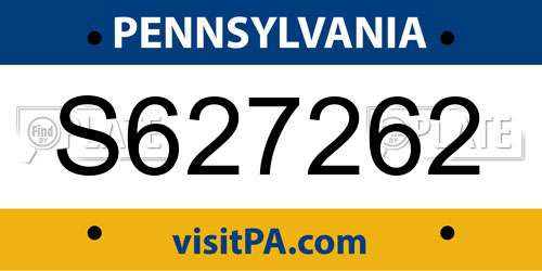 S627262 Pennsylvania License Plate