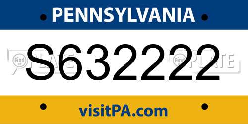 S632222 Pennsylvania License Plate