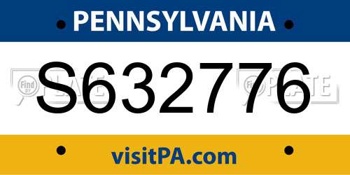 S632776 Pennsylvania License Plate