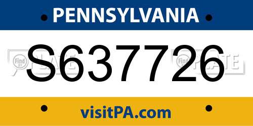 S637726 Pennsylvania License Plate