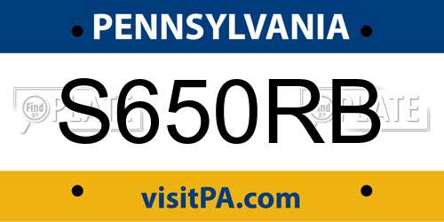 S650RB Pennsylvania License Plate