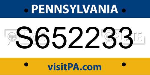 S652233 Pennsylvania License Plate