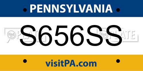 S656SS Pennsylvania License Plate
