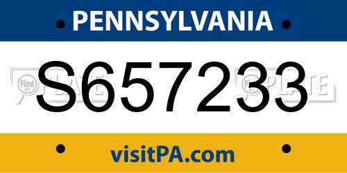 S657233 Pennsylvania License Plate
