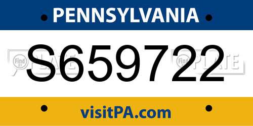 S659722 Pennsylvania License Plate