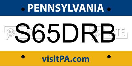 S65DRB Pennsylvania License Plate
