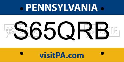 S65QRB Pennsylvania License Plate