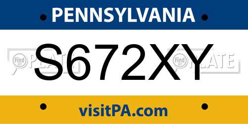 S672XY Pennsylvania License Plate