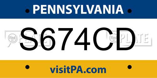 S674CD Pennsylvania License Plate