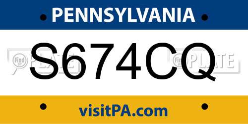S674CQ Pennsylvania License Plate