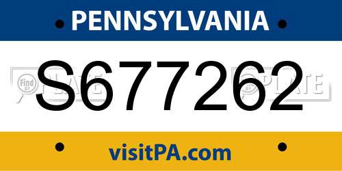S677262 Pennsylvania License Plate