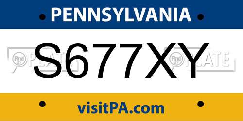S677XY Pennsylvania License Plate